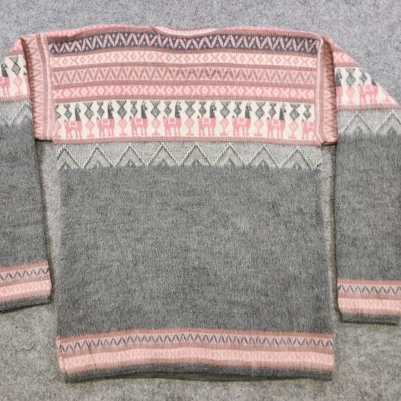 Tejidos Sweater Womens Large Llama Alpaca Wool Pullover Ecuador Knit Crewneck - Picture 12 of 13
